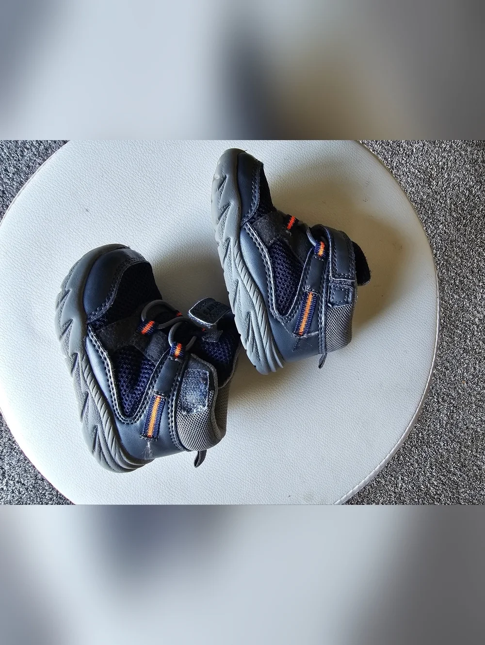 Carter's Navy and Gray Toddler Sneakers with Orange Accents